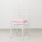 5 Pack Spandex Seat Pad Slipcovers for Chiavari Chairs Pink - Washable Stretch Fitted Design for Dining Chairs - Bell Racket Store