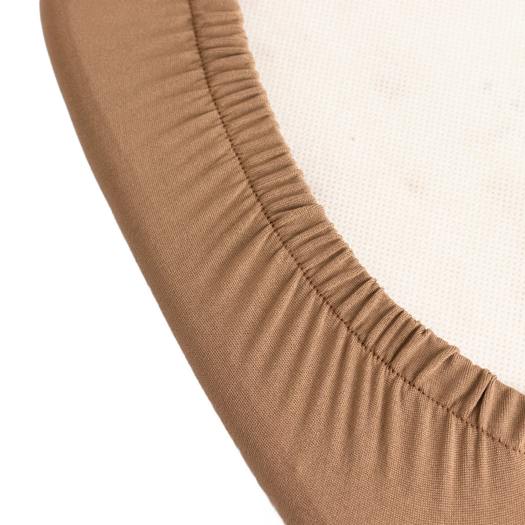 5 Pack Spandex Seat Pad Slipcovers for Chiavari Chairs Taupe - Washable Stretch Fitted Design for Dining Chairs - Bell Racket Store