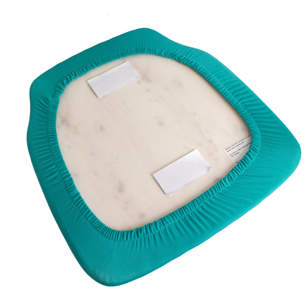 5 Pack Spandex Seat Pad Slipcovers for Chiavari Chairs Turquoise - Washable Stretch Fitted Design for Dining Chairs - Bell Racket Store