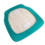 5 Pack Spandex Seat Pad Slipcovers for Chiavari Chairs Turquoise - Washable Stretch Fitted Design for Dining Chairs - Bell Racket Store