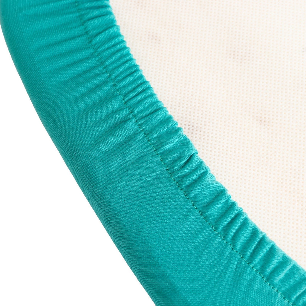 5 Pack Spandex Seat Pad Slipcovers for Chiavari Chairs Turquoise - Washable Stretch Fitted Design for Dining Chairs - Bell Racket Store