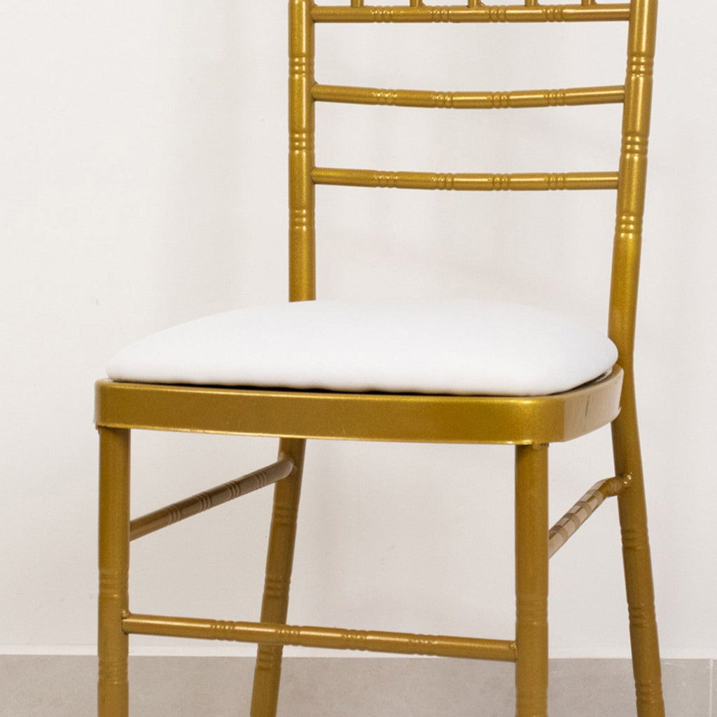 5 Pack Spandex Seat Pad Slipcovers for Chiavari White - Washable Stretch Fitted Design for Dining Chairs - Bell Racket Store