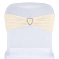 5 Pack Stretch Spandex Chair Sashes Beige - Fitted Finish Two Ply Heavy Duty Chair Bands 5"x12"