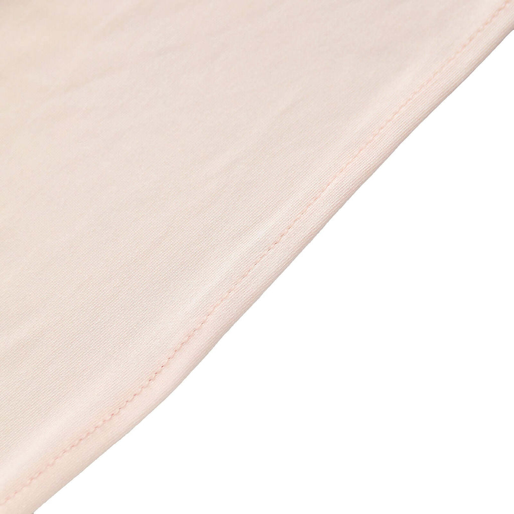 5 Pack Stretch Spandex Chair Sashes Blush - Reusable Chair Bands with Silver Diamond Ring Slide Buckle 5"x14" - Bell Racket Store