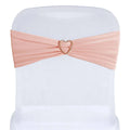 5 Pack Stretch Spandex Chair Sashes Dusty Rose - Fitted Finish Two Ply Heavy Duty Chair Bands 5"x12"