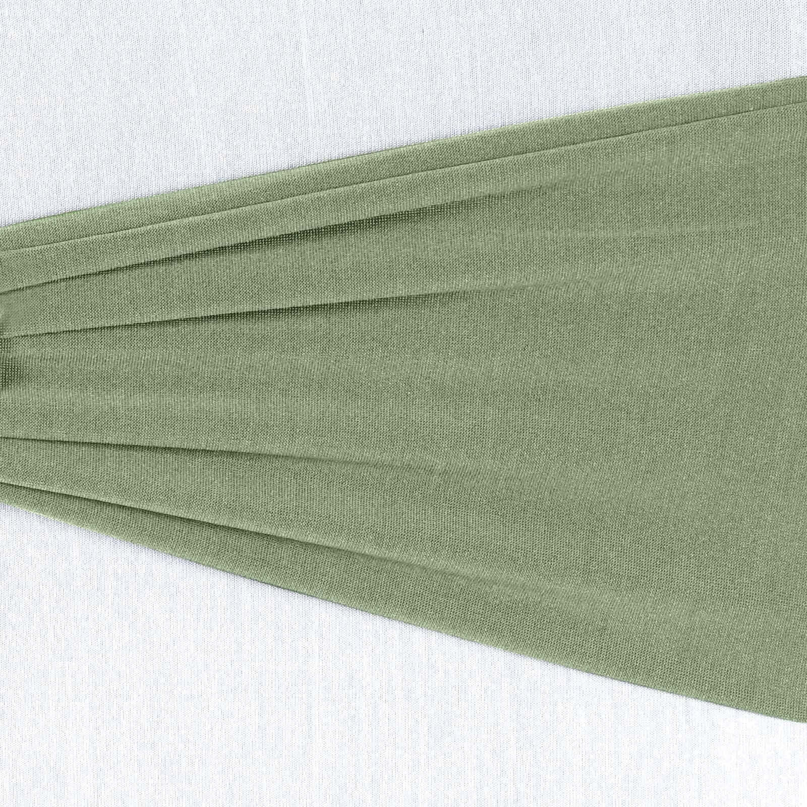 5 Pack Stretch Spandex Chair Sashes Dusty Sage Green - Fitted Finish Two Ply Heavy Duty Chair Bands 5"x12" - Bell Racket Store