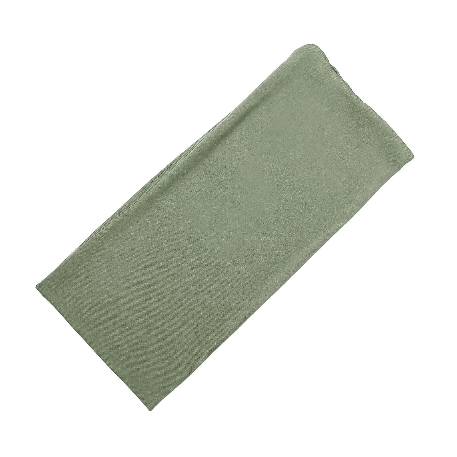 5 Pack Stretch Spandex Chair Sashes Dusty Sage Green - Fitted Finish Two Ply Heavy Duty Chair Bands 5"x12" - Bell Racket Store