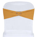 5 Pack Stretch Spandex Chair Sashes Gold - Fitted Finish Two Ply Heavy Duty Chair Bands 5"x12"