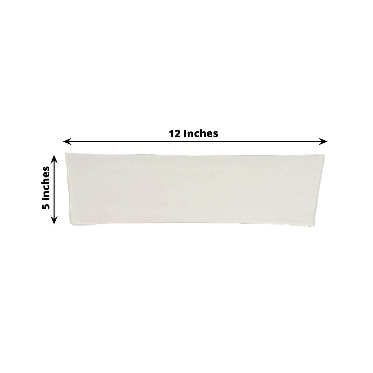 5 Pack Stretch Spandex Chair Sashes Ivory - Fitted Finish Two Ply Heavy Duty Chair Bands 5"x12" - NestOCart
