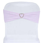 5 Pack Stretch Spandex Chair Sashes Lavender Lilac - Fitted Finish Two Ply Heavy Duty Chair Bands 5"x12"
