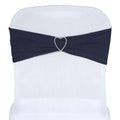 5 Pack Stretch Spandex Chair Sashes Navy Blue - Fitted Finish Two Ply Heavy Duty Chair Bands 5"x12"