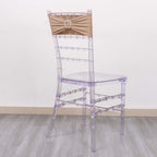 5 Pack Stretch Spandex Chair Sashes Nude - Reusable Chair Bands with Silver Diamond Ring Slide Buckle 5"x14" - Bell Racket Store