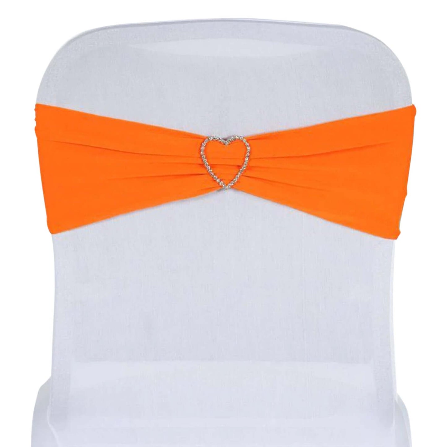 5 Pack Stretch Spandex Chair Sashes Orange - Fitted Finish Two Ply Heavy Duty Chair Bands 5"x12" - NestOCart