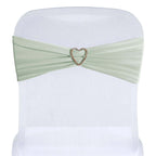 5 Pack Stretch Spandex Chair Sashes Sage Green - Fitted Finish Two Ply Heavy Duty Chair Bands 5"x12"