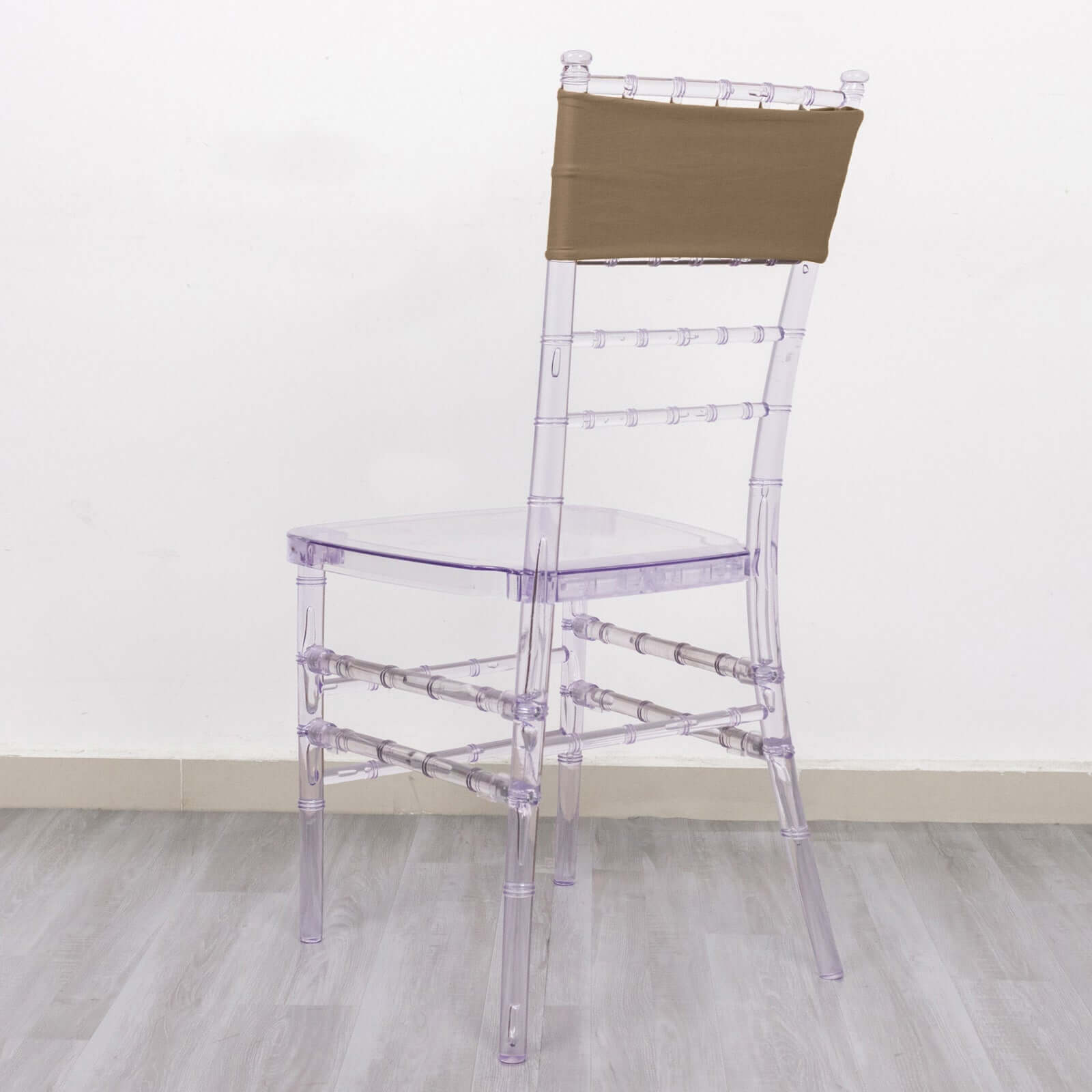 5 Pack Stretch Spandex Chair Sashes Taupe - Fitted Finish Two Ply Heavy Duty Chair Bands 5"x12" - Bell Racket Store