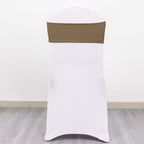 5 Pack Stretch Spandex Chair Sashes Taupe - Fitted Finish Two Ply Heavy Duty Chair Bands 5"x12" - Bell Racket Store