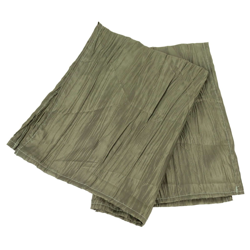 5 Pack Taffeta 20"x20" Napkins Dusty Sage Green - Accordion Crinkle Dinner Napkins - Bell Racket Store