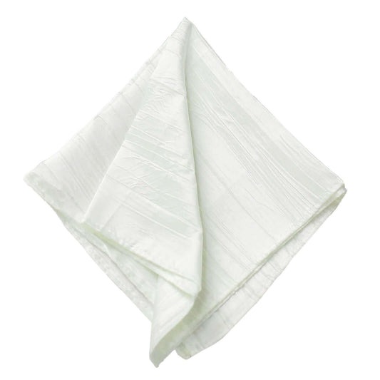 5 Pack Taffeta 20"x20" Napkins Ivory - Accordion Crinkle Dinner Napkins