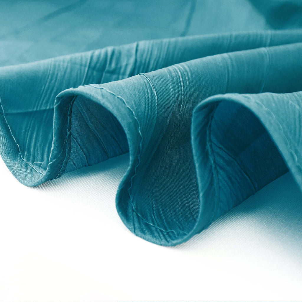 5 Pack Taffeta 20"x20" Napkins Peacock Teal - Accordion Crinkle Dinner Napkins - Bell Racket Store