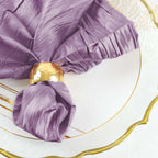 5 Pack Taffeta 20"x20" Napkins Violet Amethyst - Accordion Crinkle Dinner Napkins - Bell Racket Store