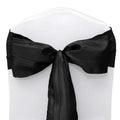 5 Pack Taffeta 6"x106" Chair Sashes Black Accordion Crinkle Texture - Stylish Decor for Weddings & Gatherings