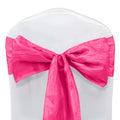 5 Pack Taffeta 6"x106" Chair Sashes Fuchsia Accordion Crinkle Texture - Stylish Decor for Weddings & Gatherings