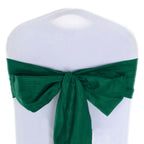 5 Pack Taffeta 6"x106" Chair Sashes Hunter Emerald Green Accordion Crinkle Texture - Stylish Decor for Weddings & Gatherings - Bell Racket Store