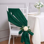 5 Pack Taffeta 6"x106" Chair Sashes Hunter Emerald Green Accordion Crinkle Texture - Stylish Decor for Weddings & Gatherings - Bell Racket Store