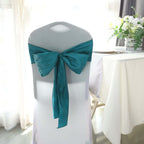 5 Pack Taffeta 6"x106" Chair Sashes Teal Accordion Crinkle Texture - Stylish Decor for Weddings & Gatherings - Bell Racket Store