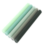 5 - Pack Taper Candles Ribbed Wick Ribbon Wax Design Assorted Sage Green - Premium Unscented Dinner Candles 9" - Bell Racket Store