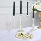 5 - Pack Taper Candles Ribbed Wick Ribbon Wax Design Hunter Emerald Green - Premium Unscented Dinner Candles 9" - Bell Racket Store