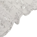 5 Pack Tulle Chair Sashes with Leaf Vine Embroidered Sequins Silver 6"x88" - Bell Racket Store