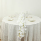 5 Pack White Artificial Cherry Blossom Floral Garland, 6ft Silk Flower Hanging Vines - Bell Racket Store