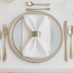 5 Pack White Scuba Napkins â€“ 17"x17", Wrinkle - Free & Stain Resistant Cloth Napkins - Bell Racket Store