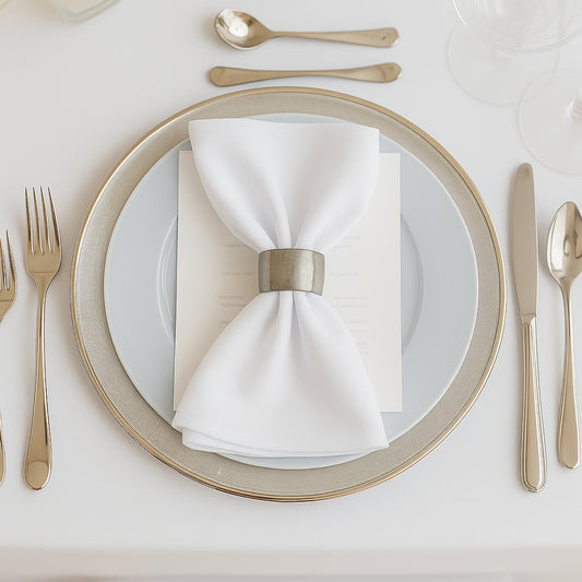 5 Pack White Scuba Napkins â€“ 17"x17", Wrinkle - Free & Stain Resistant Cloth Napkins - Bell Racket Store