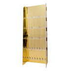 5 - Tier Champagne Wall Glass Holder in Gold Mirror Finish, 40 Stemware Rack Cocktail Display Drink Organizer for Classy Events & Banquets 5ft - Bell Racket Store