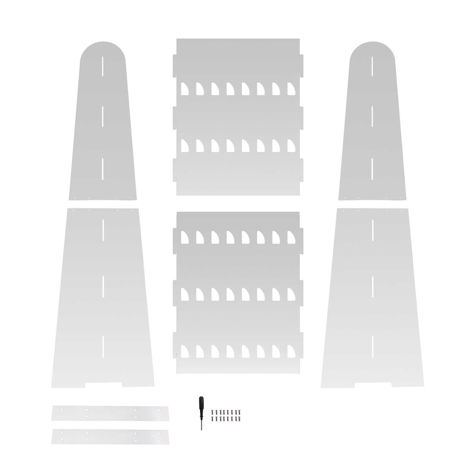 5 - Tier Champagne Wall Glass Holder in Silver Mirror Finish, 40 Stemware Rack Cocktail Display Drink Organizer for Classy Events & Banquets 5ft - Bell Racket Store