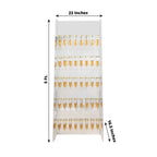 5 - Tier Champagne Wall Glass Holder in Silver Mirror Finish, 40 Stemware Rack Cocktail Display Drink Organizer for Classy Events & Banquets 5ft - Bell Racket Store