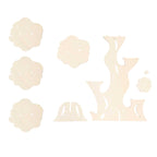 5 - Tier Wooden Cake Stand Natural Tree Tower Design with Laser Cut Details - Rustic Cupcake Dessert Display 19" Tall - Bell Racket Store