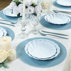 50 Pack 13" Round Disposable Paper Placemats â€“ Dusty Blue Cardboard Dining Table Mats, 120 GSM - Bell Racket Store