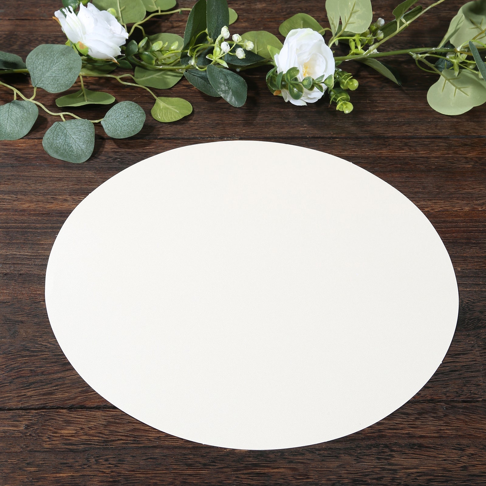 50 Pack 13" Round Disposable Paper Placemats â€“ Pearl White Cardboard Dining Table Mats, 120 GSM - Bell Racket Store