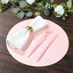 50 Pack 13" Round Disposable Paper Placemats â€“ Pink Cardboard Dining Table Mats, 120 GSM - Bell Racket Store