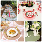 50 Pack 13" Round Disposable Paper Placemats â€“ Pink Cardboard Dining Table Mats, 120 GSM - Bell Racket Store