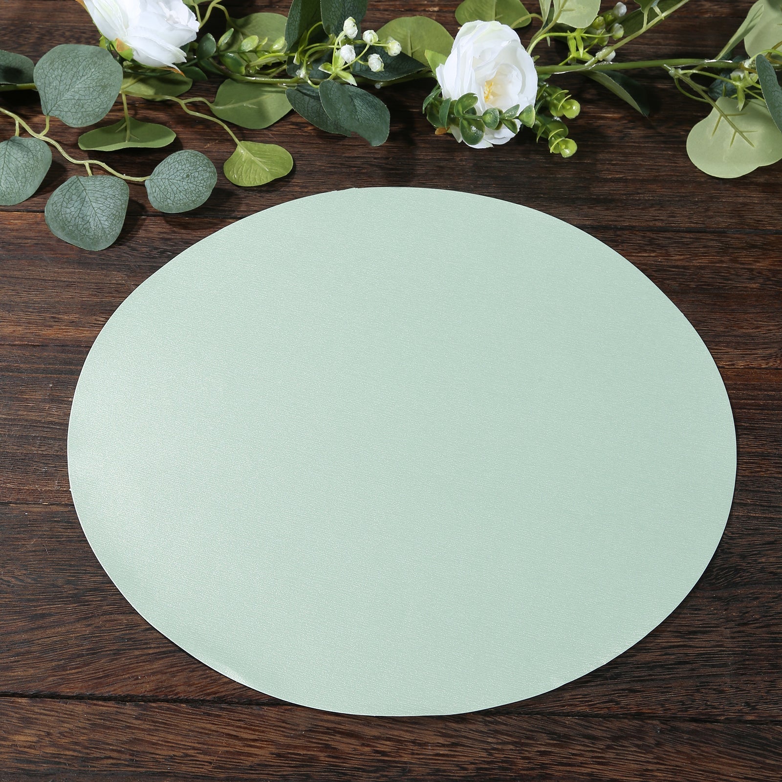 50 Pack 13" Round Disposable Paper Placemats â€“ Sage Green Cardboard Dining Table Mats, 120 GSM - Bell Racket Store