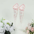 50 Pack 2 - Ply Paper Beverage Napkins in White Matte Pink Damask Floral Pattern, Disposable Cocktail Napkins - Highly Absorbent & Soft - Bell Racket Store