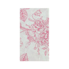 50 Pack 2 - Ply Paper Party Napkins in French Toile Floral Pattern, Matte Pink and White Highly Absorbent Soft Disposable Dinner Napkins - Bell Racket Store