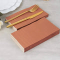 50-Pack Paper Napkins Terracotta (Rust) - Soft Disposable 2-Ply Dinner Napkins for Weddings