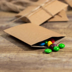 50 Pack 4.5"x3.5" Natural Brown Paper Wedding Favor Pillow Boxes with Burlap Twine, Party Gift Boxes - Bell Racket Store