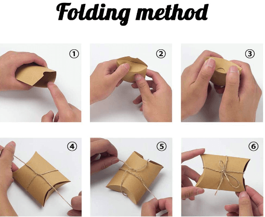 50 Pack 4.5"x3.5" Natural Brown Paper Wedding Favor Pillow Boxes with Burlap Twine, Party Gift Boxes - Bell Racket Store