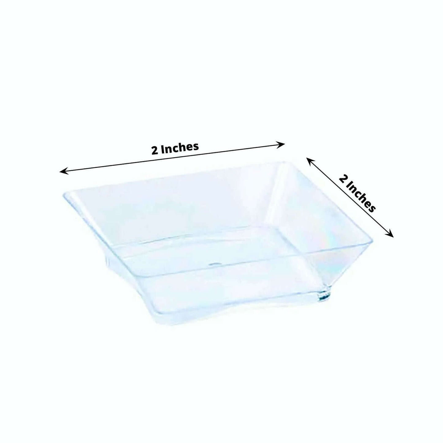 50 - Pack Appetizer Plates Modern Square Design Clear - Plastic Disposable Bowls for Desserts 2" - NestOCart